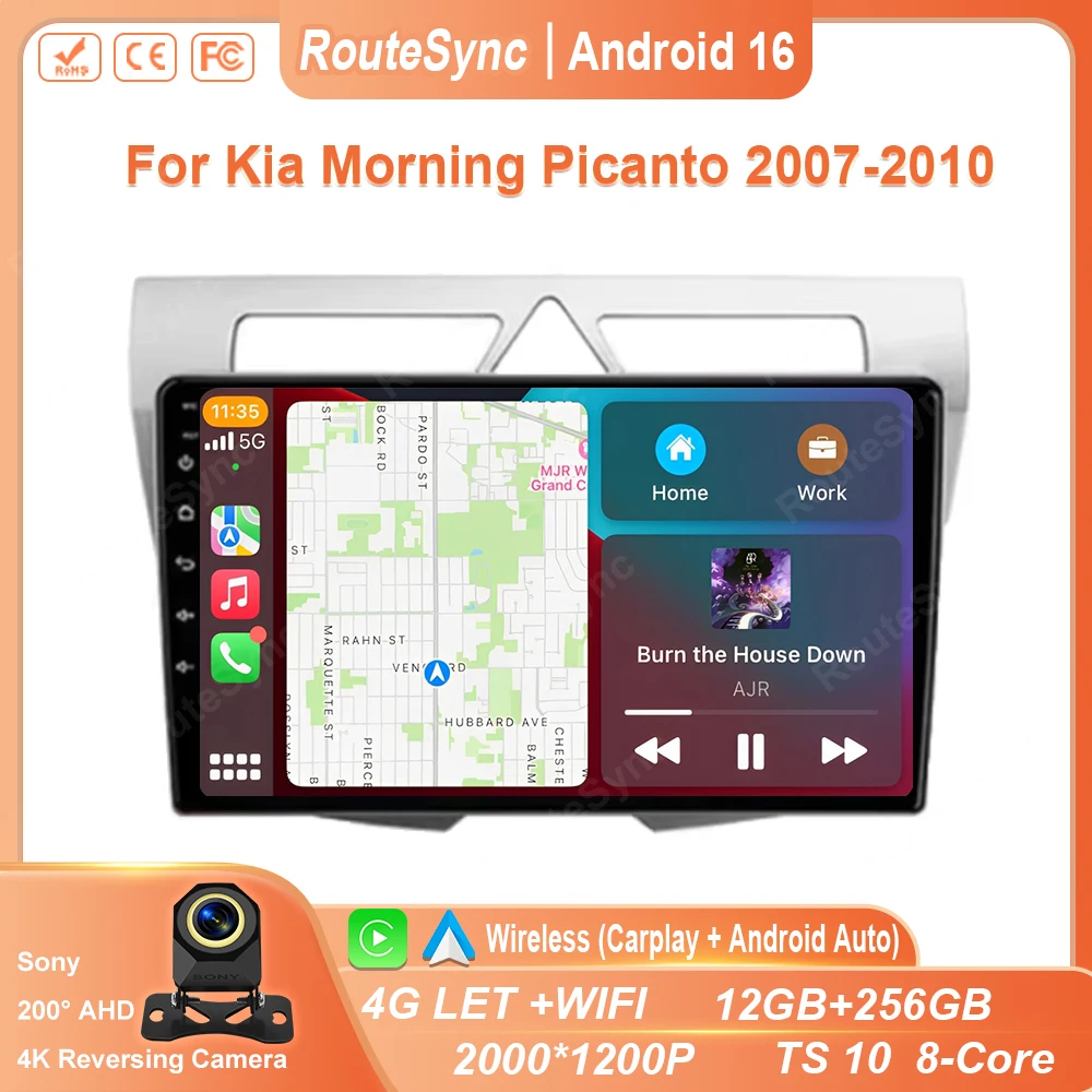Android Carplay Auto Car Radio For Kia Morning Picanto 2007 - 2010 Multimedia Player Auto Radio GPS Navigation Head Unit No DVD