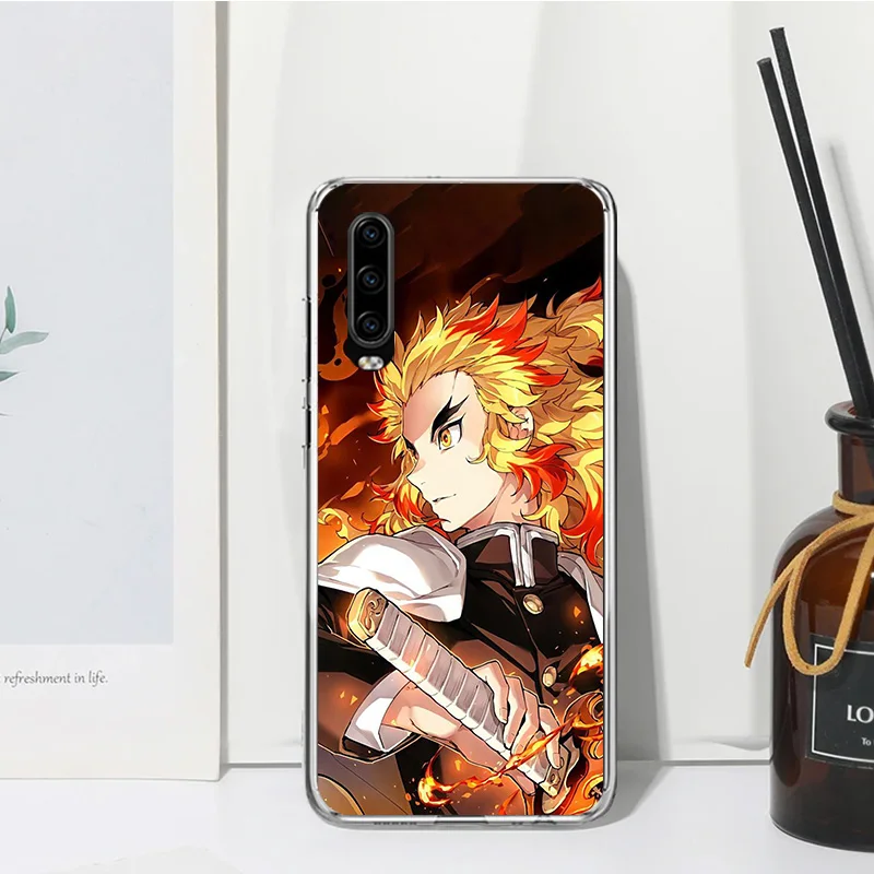 Demon Slayer Rengoku Kyoujurou Phone Case For Huawei P30 P40 P20 P10 Lite Mate 20 10 Pro Y5 Y6 Y7 Y9S P Smart Z Fundas Back Cove