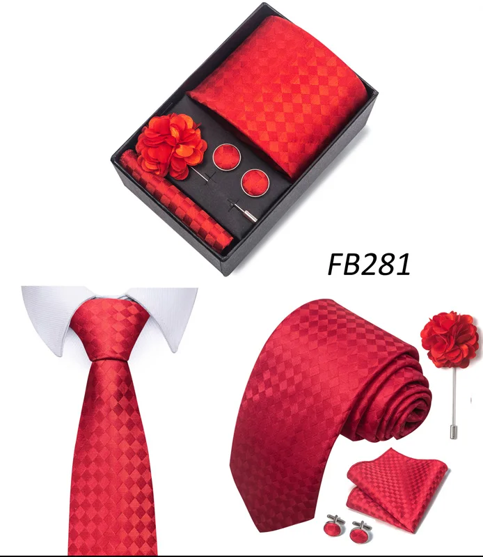 Neue Designer Blau Rot Grün Paisley Krawatten Für Männer Hochzeit Party Krawatte Luxus Krawatte Einstecktuch Cufllink Brosche Set – Detail 22