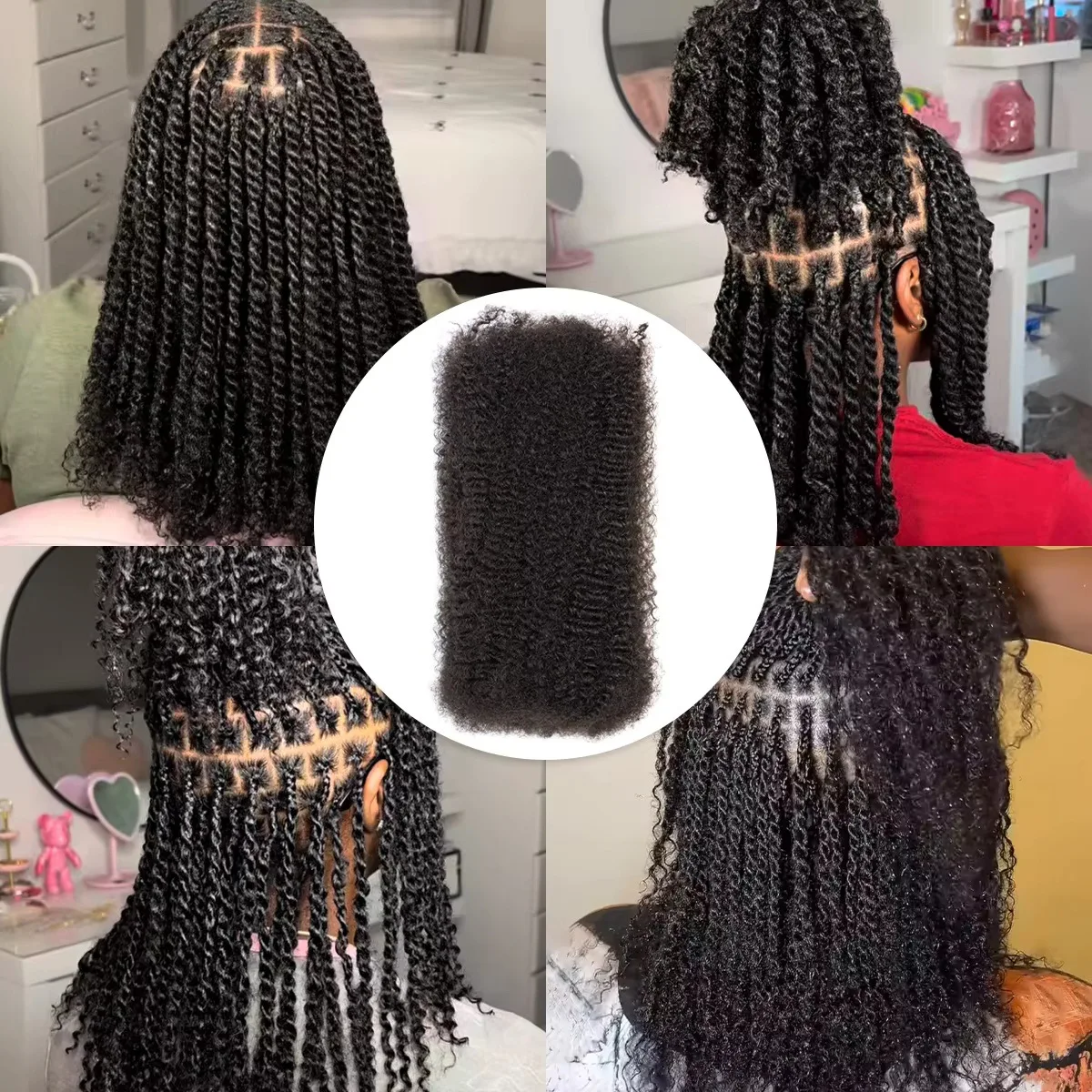 8-22 Inch 30g Afro Kinky Bulk Hair Real Human Hair For Dreadlocks Twist Braid Hair Extension Natural Hair