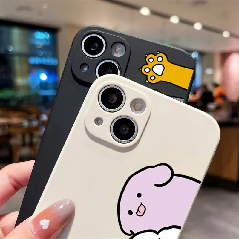 Funda de teléfono con bonitos animales, gato y perro, para iPhone 17 16 15 14 Plus 13 12 11 Pro MAX 17 Air 16E, bonita funda para teléfono para parejas y amantes
