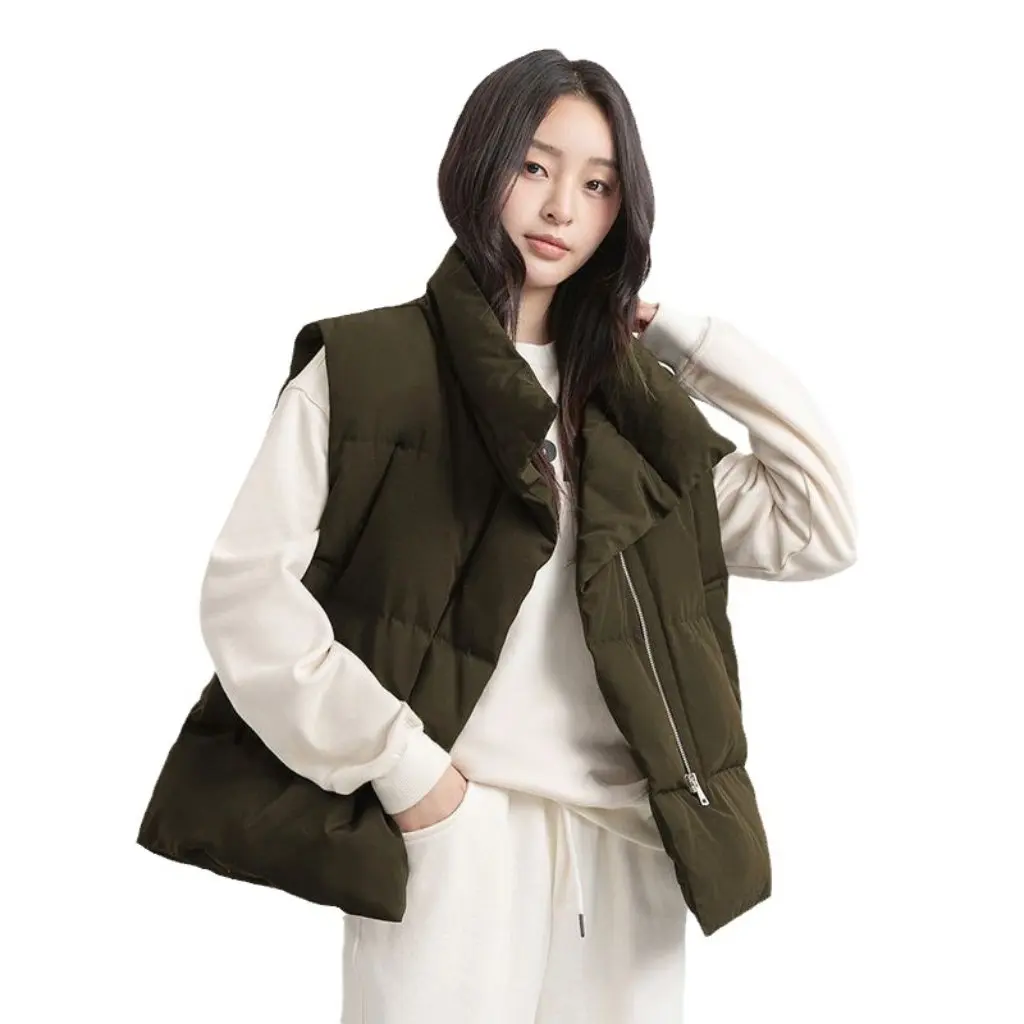 

Women's down Cotton Vest Short Thickened Korean Style Loose Waistcoat for Autumn Winter Trade All-Match