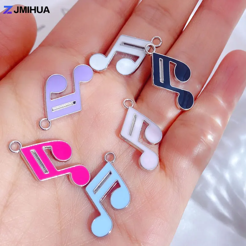 15pcs Enamel Musical Note Pendant Charms For Jewelry Making Findings Necklaces Earrings Bracelets DIY Handmade Accessories