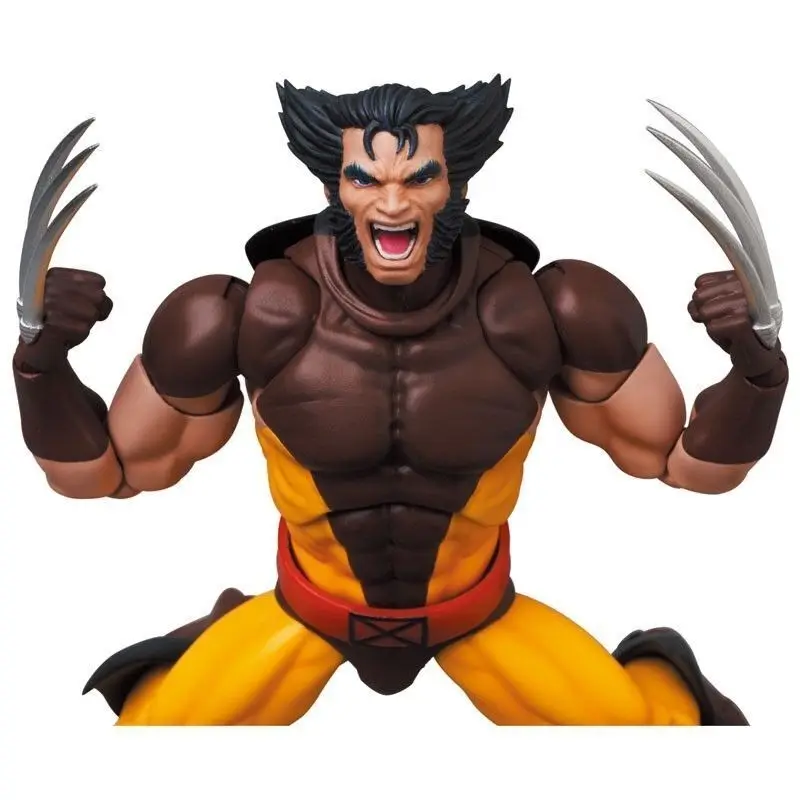 Ct brinquedos mafex096 maf138 wolverine figura x-men marrom quadrinhos wolverine figuras de ação anime mafex 138 ko estatueta pvc modelo presente