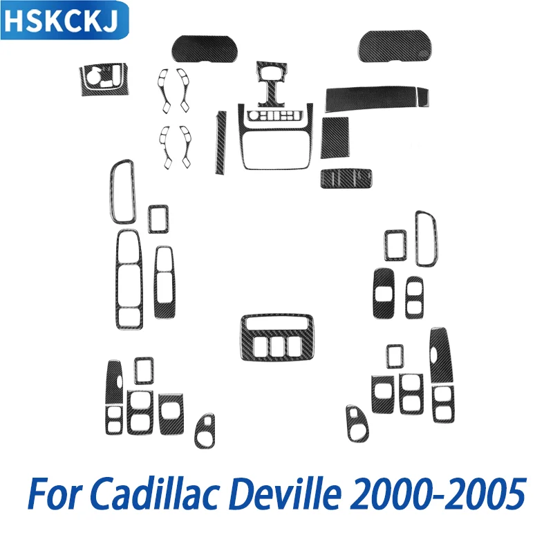FOR Carbon Fiber Cadillac Deville 2000-2005 Center Console Window Panels Door Handles Steering Wheel Other Accessories Stickers