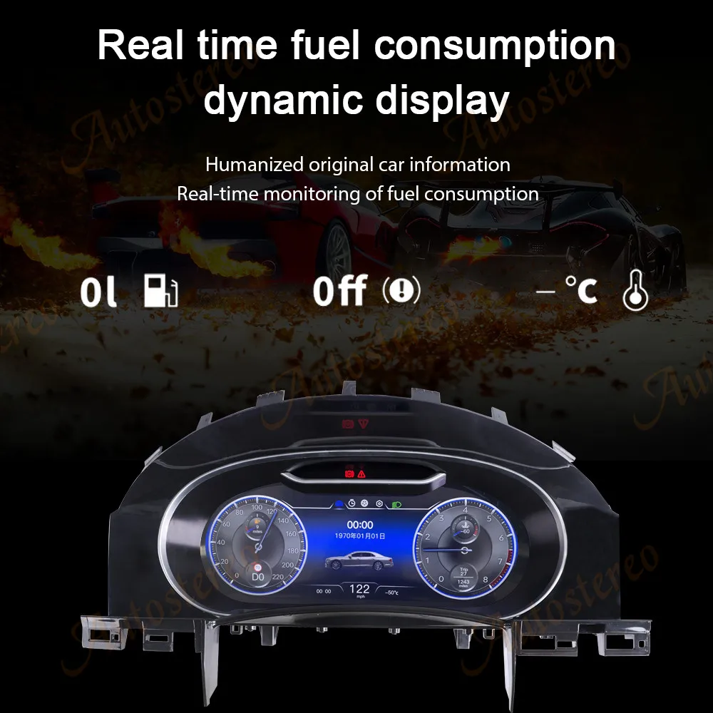 Car Digital Cluster Virtual Cockpit Odometer For VW TOUAREG 2003-2010 Dashboard Head Unit Instrument Speed Meter Screen