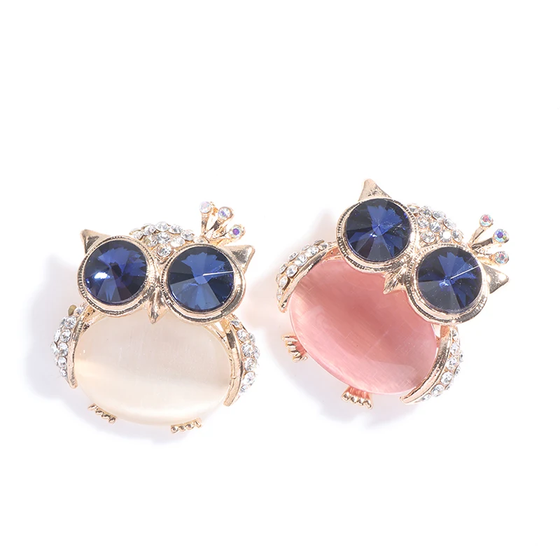 Wholesale 1Pc Blue Eye Owl Brooches for Women Cute Animal Brooch Pin Clothes Accessories