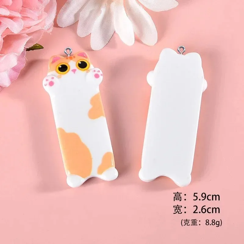 5pcs Lovely Cartoon Cat Resin Charms Mini Pet Pendants Handcraft Findings For DIY Earrings Necklaces Keychains Jewelry Makin