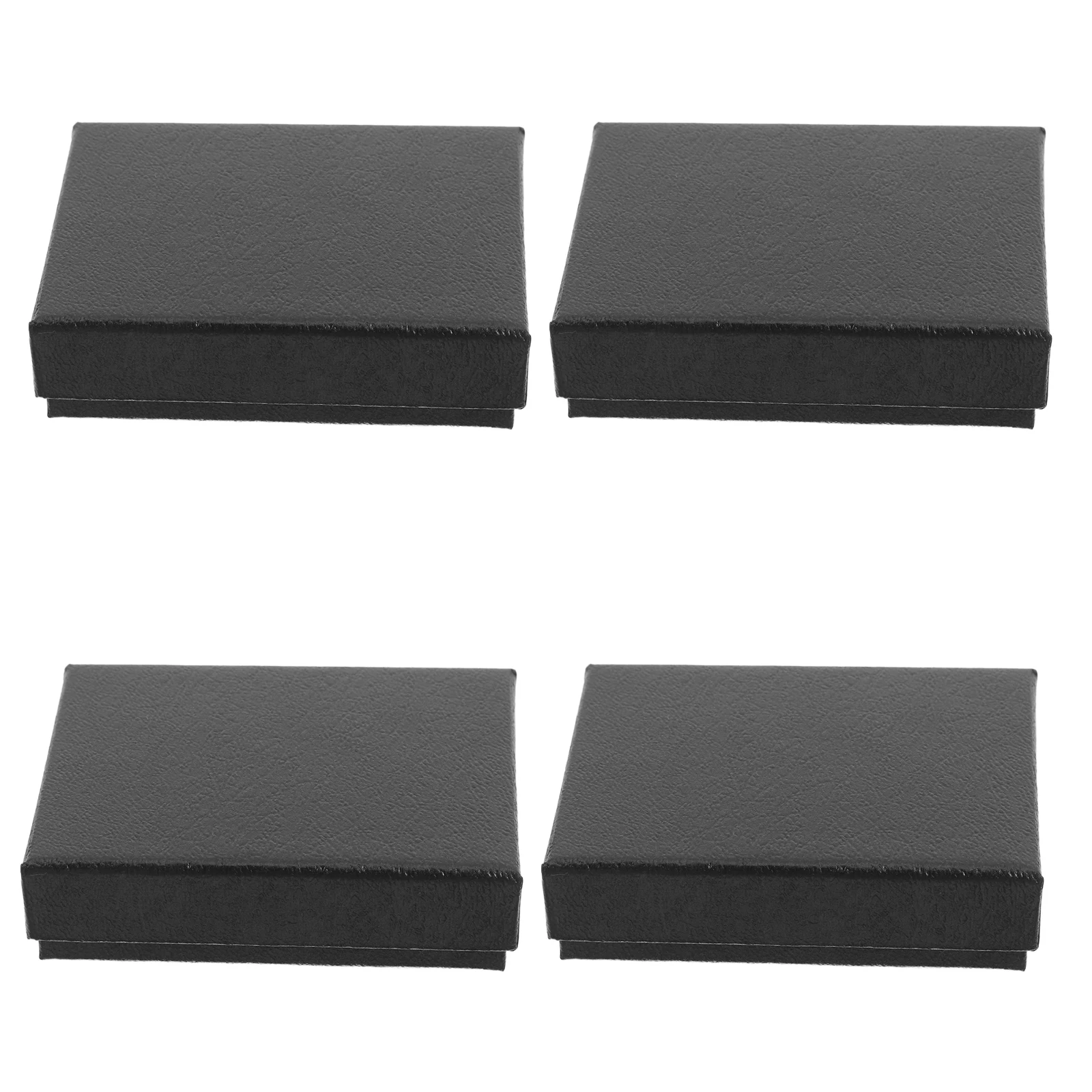 

4pcs Pocket Storage Box 47mm Black Case Removable Cushion Watch Collector Jewelry Display Business Use Mens Watch Box
