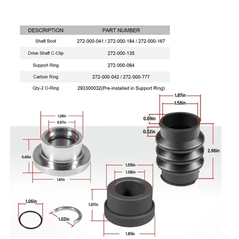 Carbon Seal Line Rebuild Repair & Boot for Sea-Doo 951 787 720 717 3D LRV XP 272-000-041 272-000-184