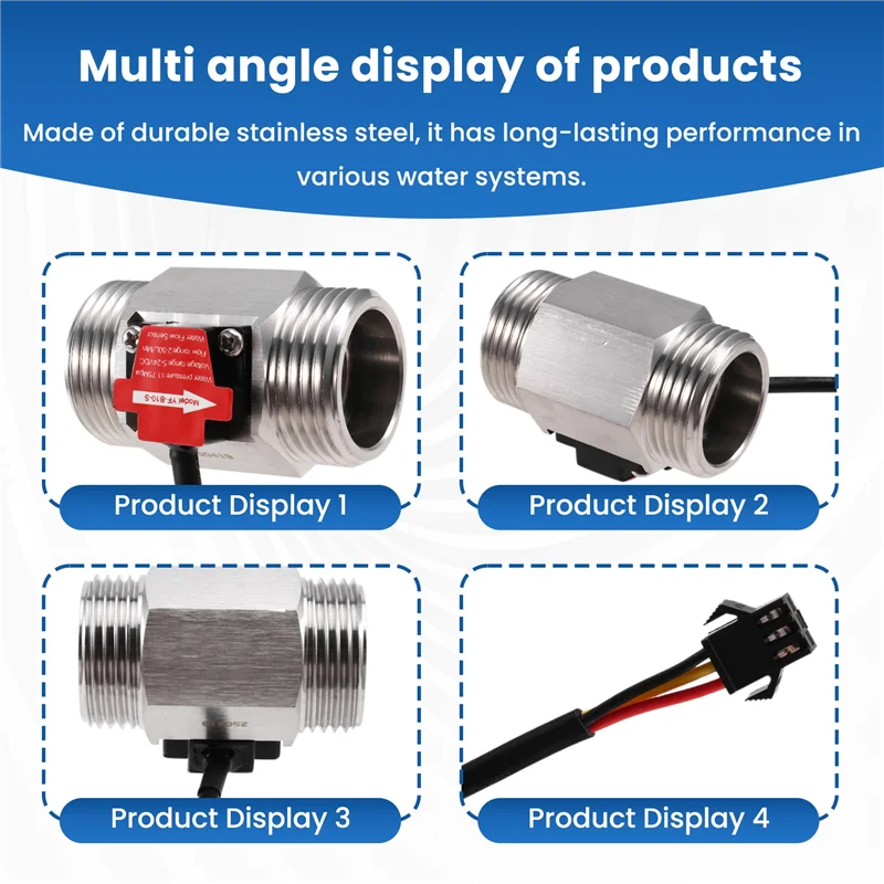 My Home YF-B10-S 1Inch Hall Effect Flow Meter Water Flow Sensor Liquid Flow Meter Industrial Fluid Flow Rate Sensor For Plumbing
