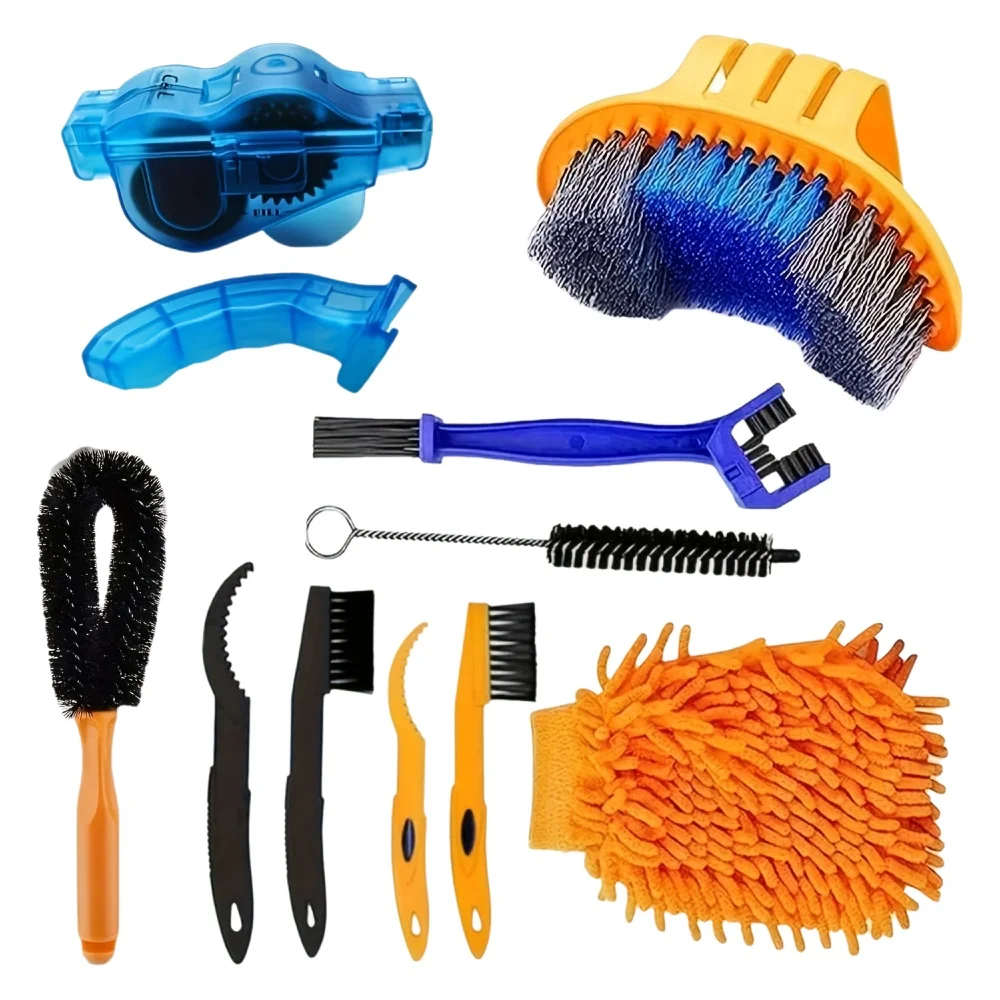 AliExpress NONE 10PC Bicycle Cleaning Kit Chain Cleaner Cycling Mountain Bike Off-Road Dustproof Brush Tool for Bike Maintenance