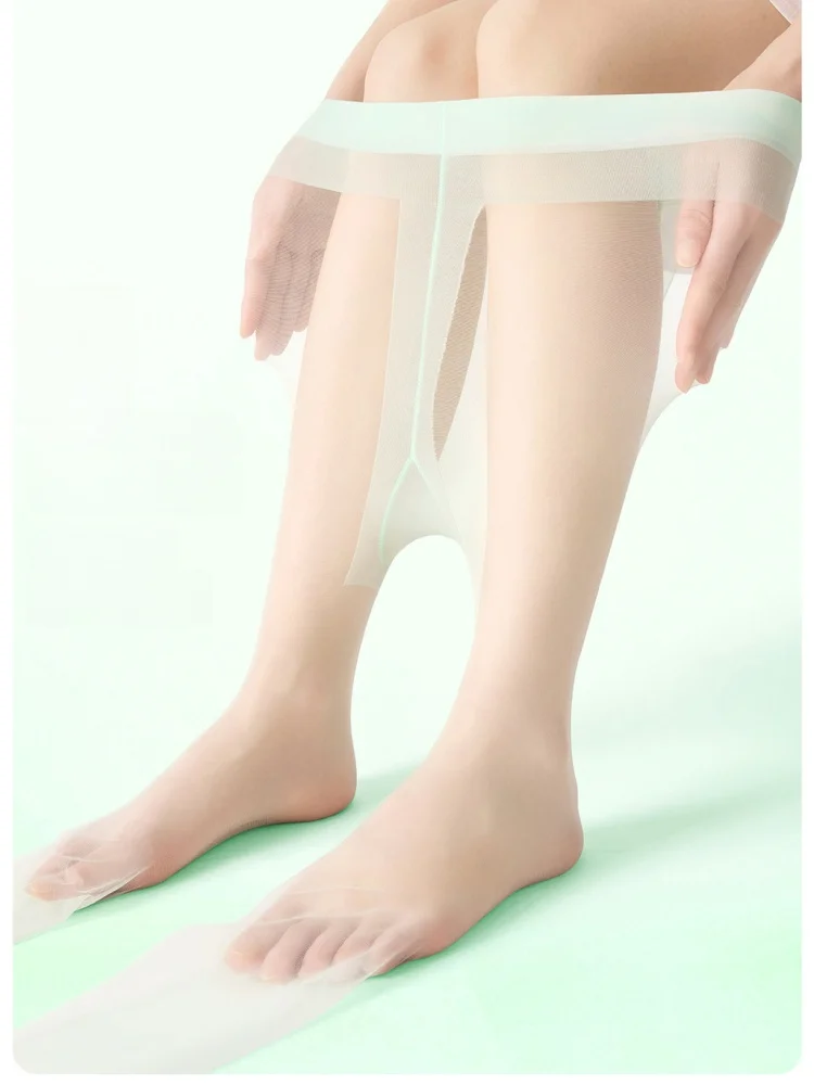 2025 0.01 D Women Green Sheer Tights Summer Ultra Thin Seamless Stockings Transparent Sexy Streetwear Tear Resistant Tights Y2K