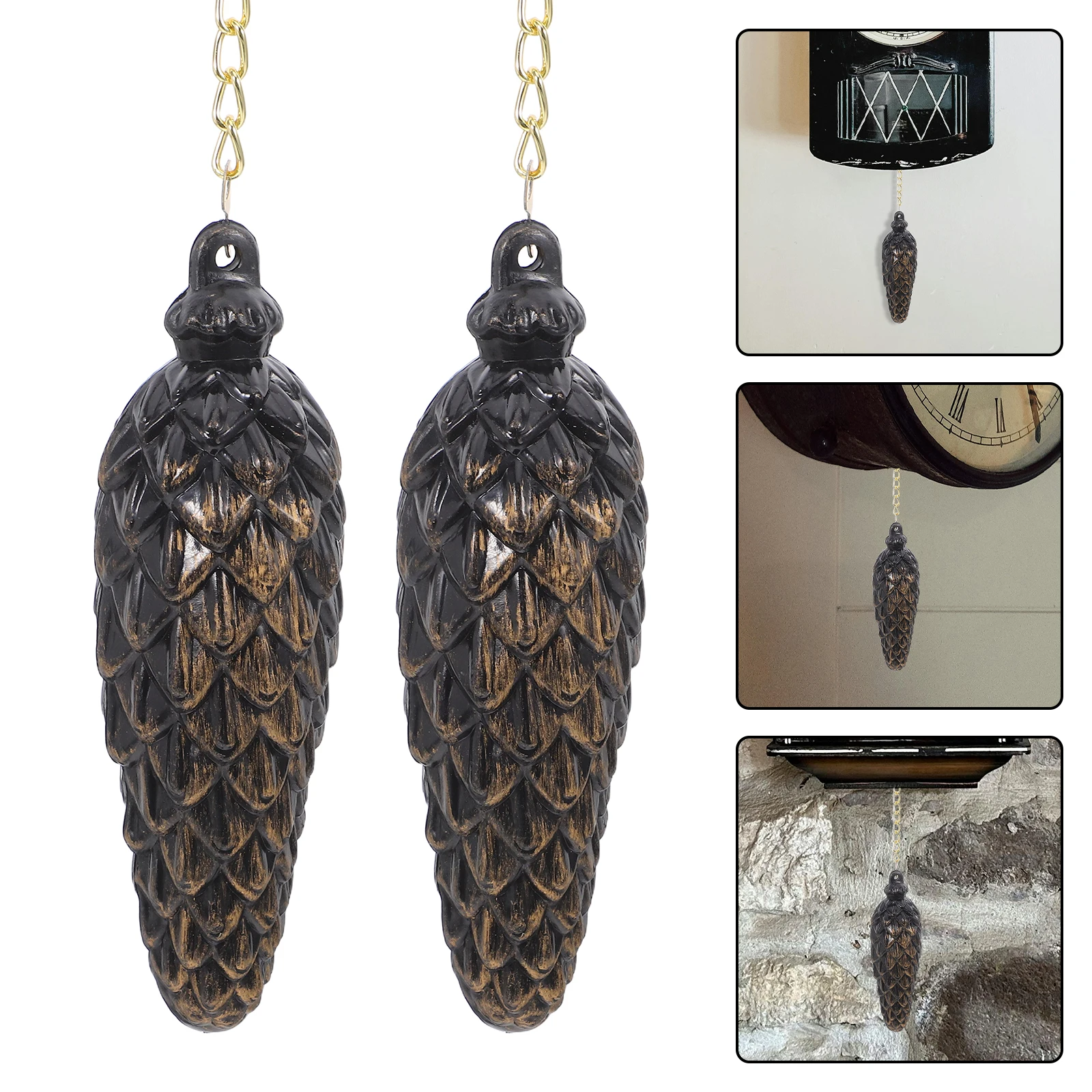 

2 Pcs Wall Clock Decorative Hammer Cuckoo Movement Bird Song Plastic Pendulum Mantel Grandfather Parts