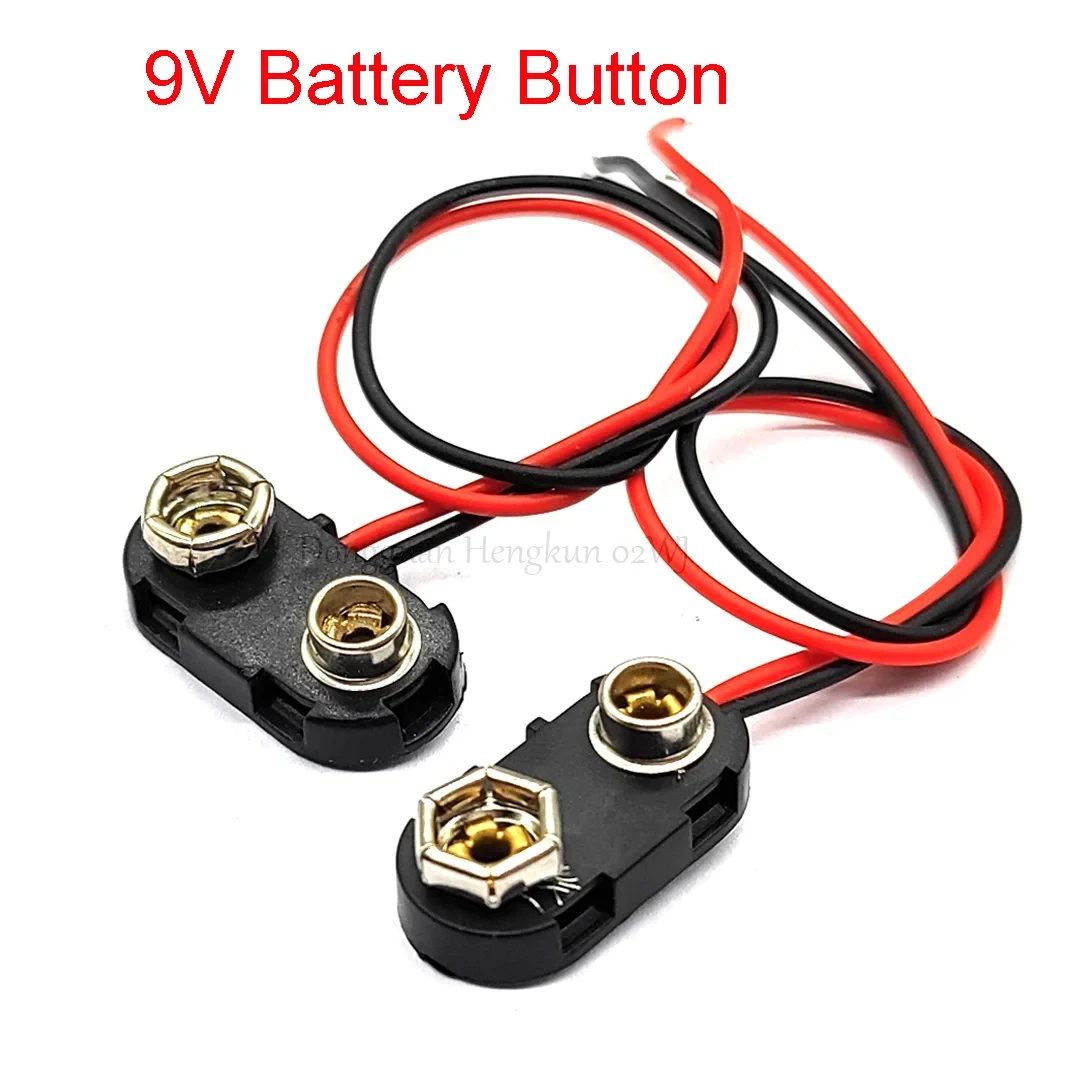 5pcs 9V Battery Wiring Buckle 9V Battery Button 9V Battery Hard Shells 9V Connector Buckle Plastic Housing with 15cm Lead