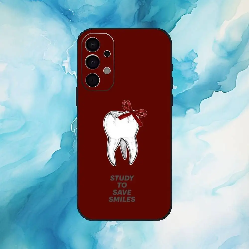 حافظة هاتف مضحكة لطبيب الأسنان لهاتف سامسونج جالاكسي A73، A72، A71، A70، A53، A52، A51، غطاء أسود ناعم آخر