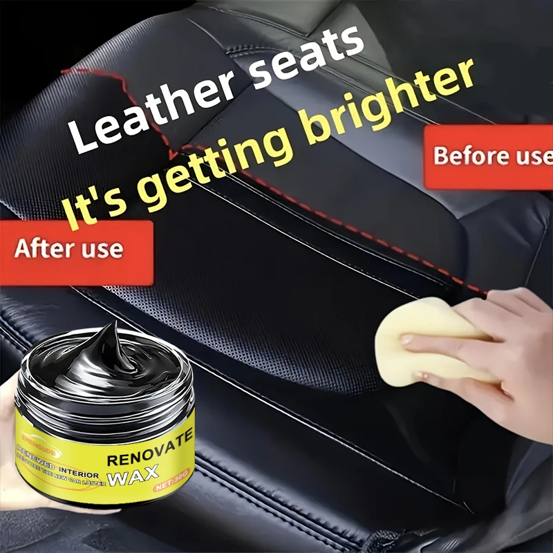 Black Universal Car Wax Paste: Dashboard Nano Crystal Coating, Interior Shine, Tire Protection and Oxidation Removal image 2