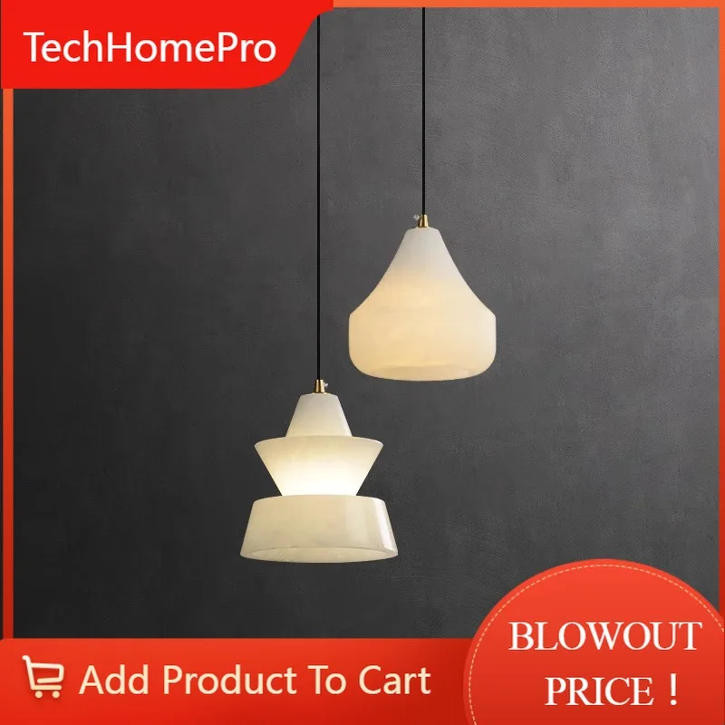 TechHPNordic Minimalist Living Room Aisle Brass Marble Small Pendant Light Apartment Cloakroom Study Single Pendant Lamp