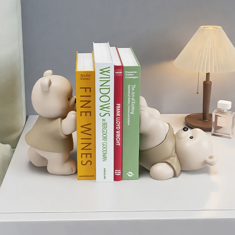 Estatueta De Fim Do Livro De Urso, Estilo Creme, Little Decorações, Sala De Estar, Corredor, Armário De Vinho, Estante, Decoração De Casa, Presente