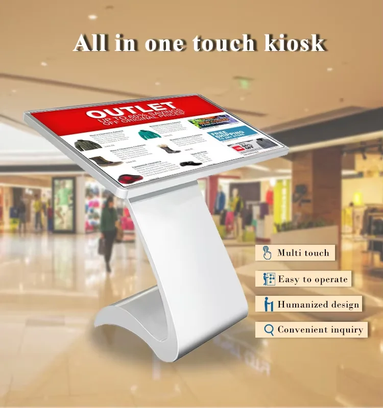 Pabrik Shenzhen Harga Terbaik Layar Sentuh Interaktif Kios Informasi 75 Inci Layar LCD Layanan Mandiri