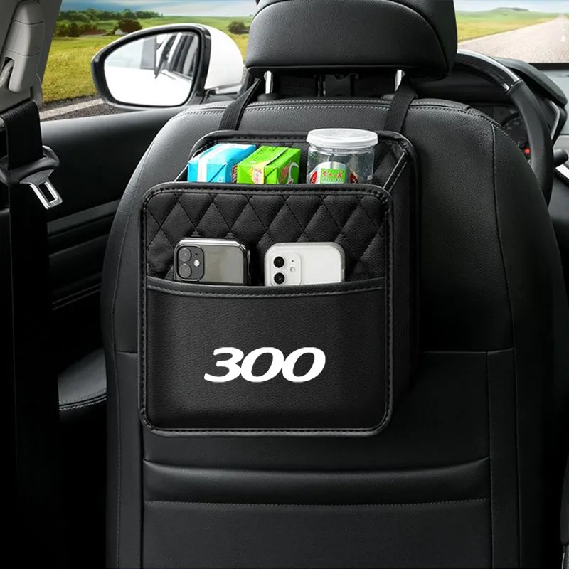 Car Multifunctional Seat Storage Bag Leather Storage Bag Garbage Bag Automobile protection For Chrysler 300 Car Accessories