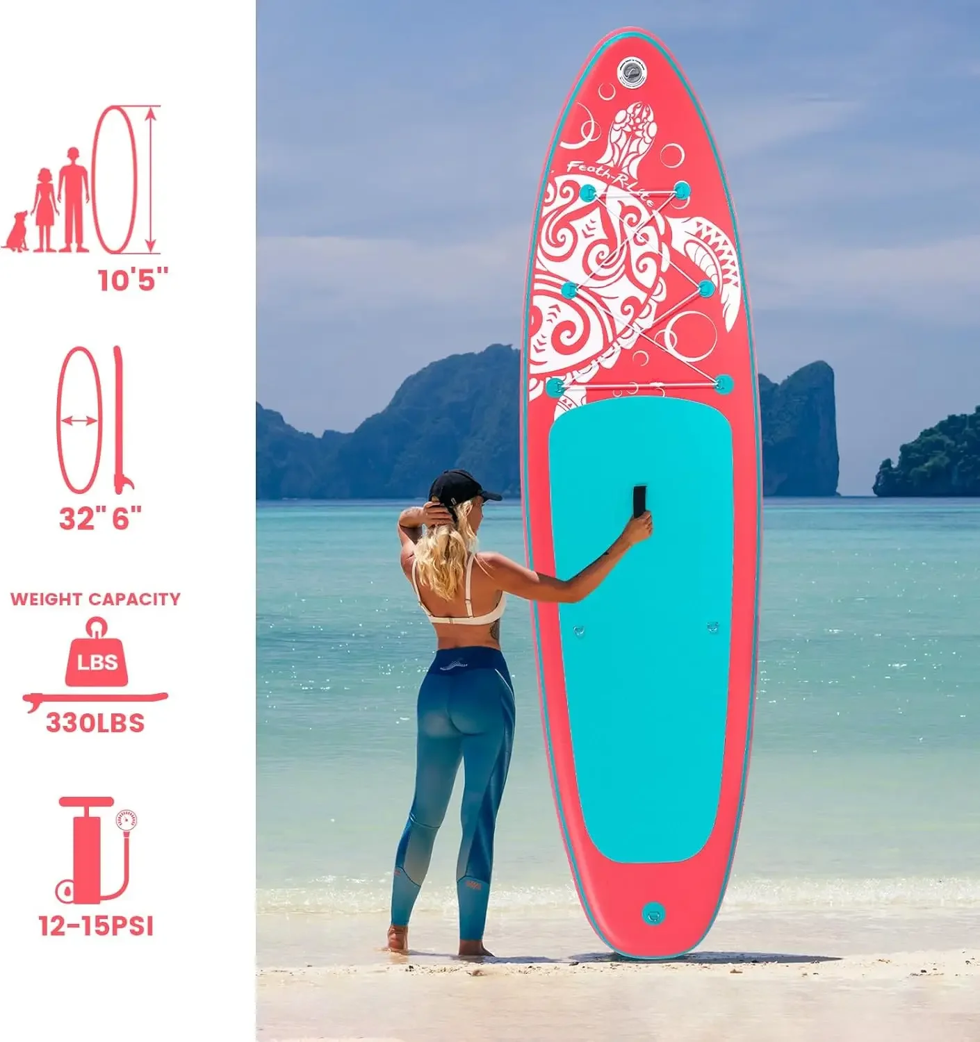 -R-Lite Inflatable Paddle Board Stand Up Paddle Boards, Ultra Light Paddleboard for Adult Wide Stable Design Sup with Premium Ac