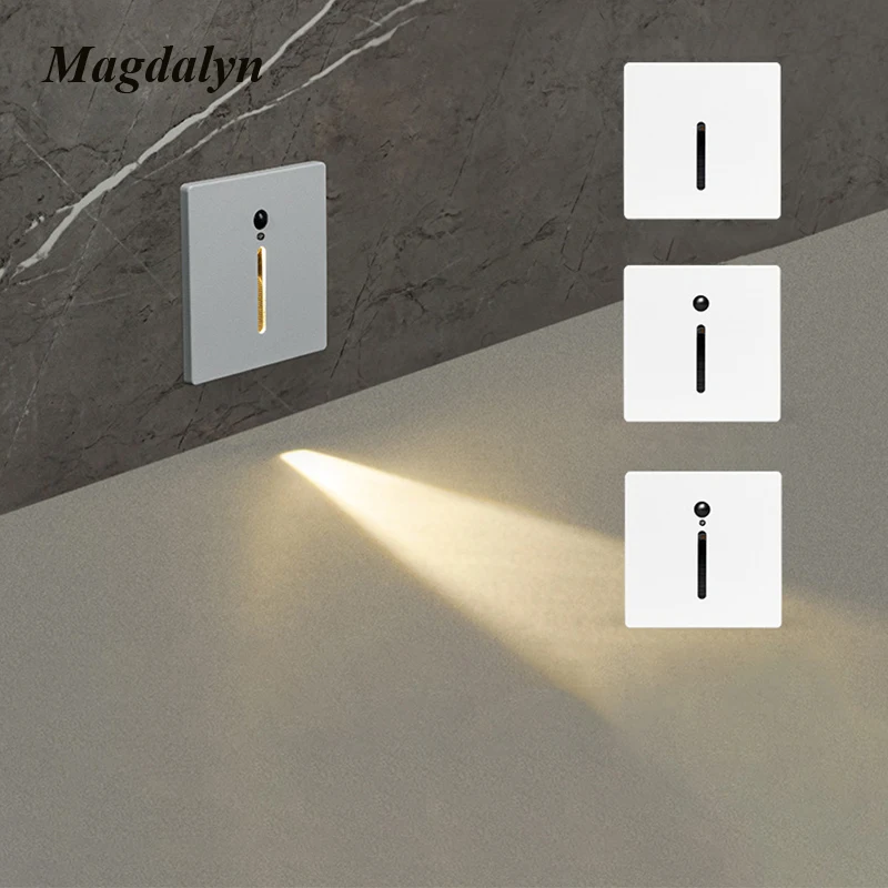 

Встраиваемые магнитные ступенчатые светильники Magdalyn для интерьера, угловые напольные светильники, алюминиевые уличные настенные светодиодные светильники Nordic с датчиком для дома и лестниц