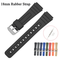 18mm Rubber Strap for Casio F-91W F-84 F-105 A158 A159 AE-1200 1300 Sport Waterproof TPU Men Universal Replace Watch Band Belt