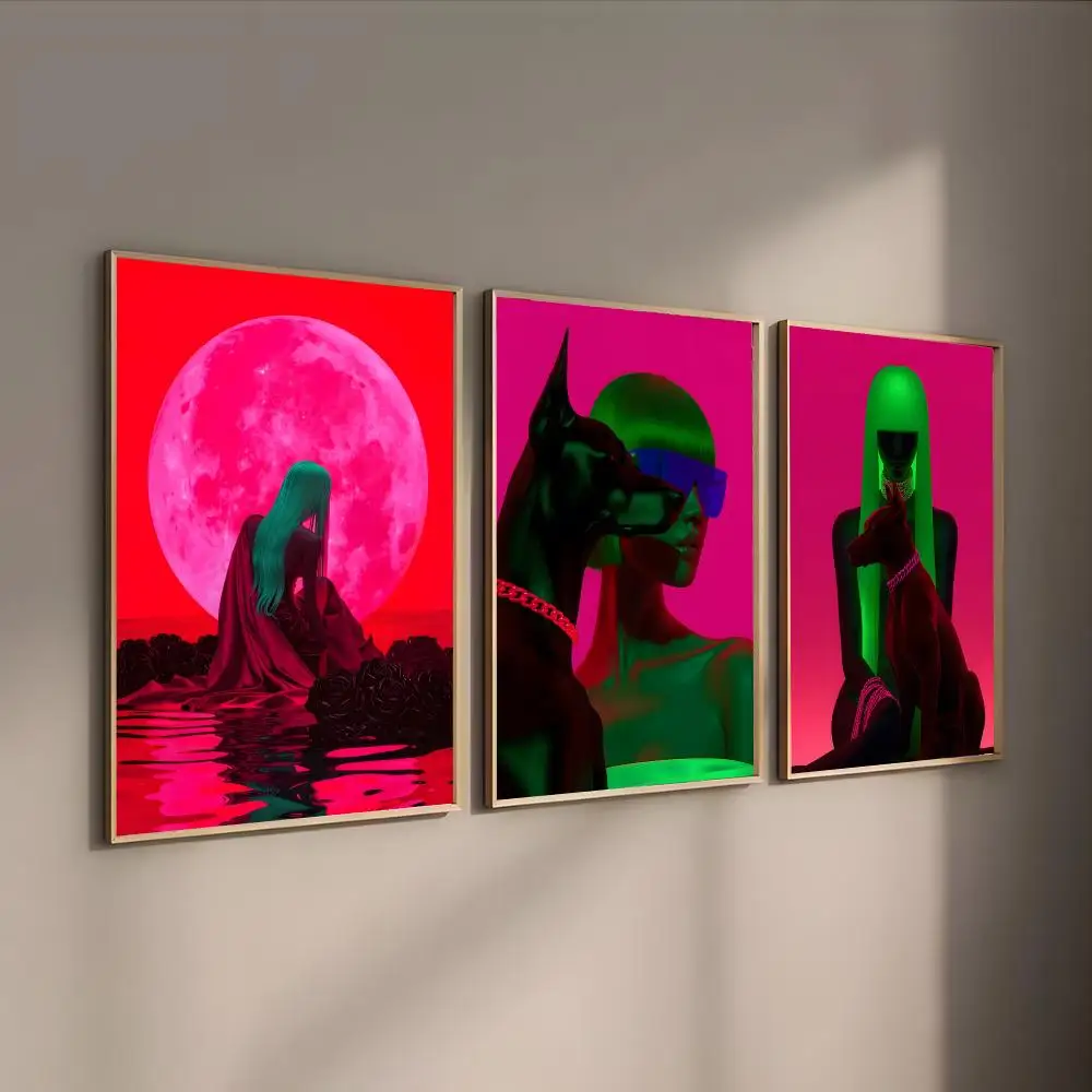 Neon Realm Poster Poster Waterproof HD Wall Art Decal Self-Adhesive Aesthetic Decor For Home Living