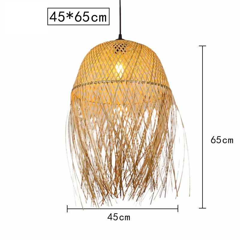 Bamboo craft lampshade chandelier restaurant bamboo lantern tea room handwoven lamp and Japanese lamp