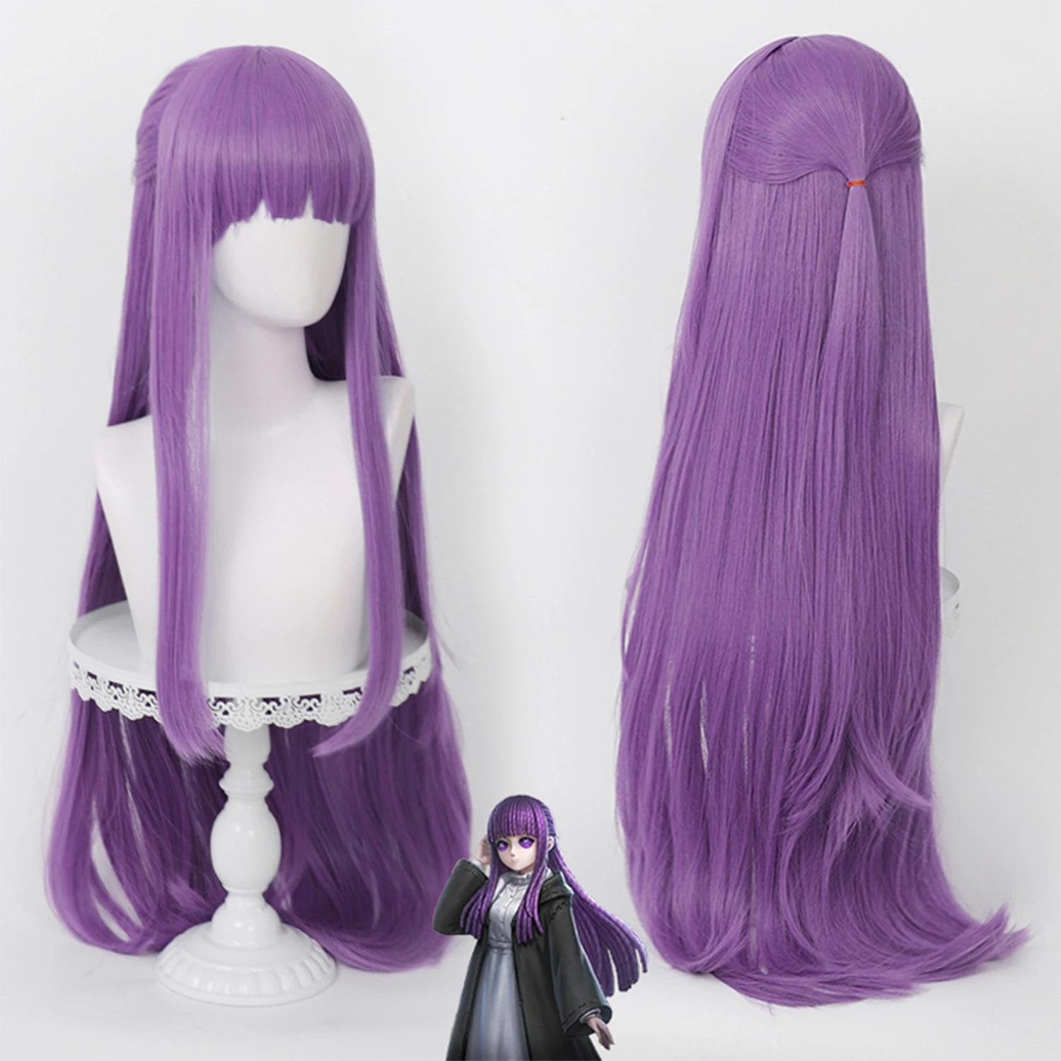 100cm Two-Tone Pink Half-Up Wig with Braids Heat Resistant Synthetic Hair for Cosplay Anime Conventions Top Selling Style