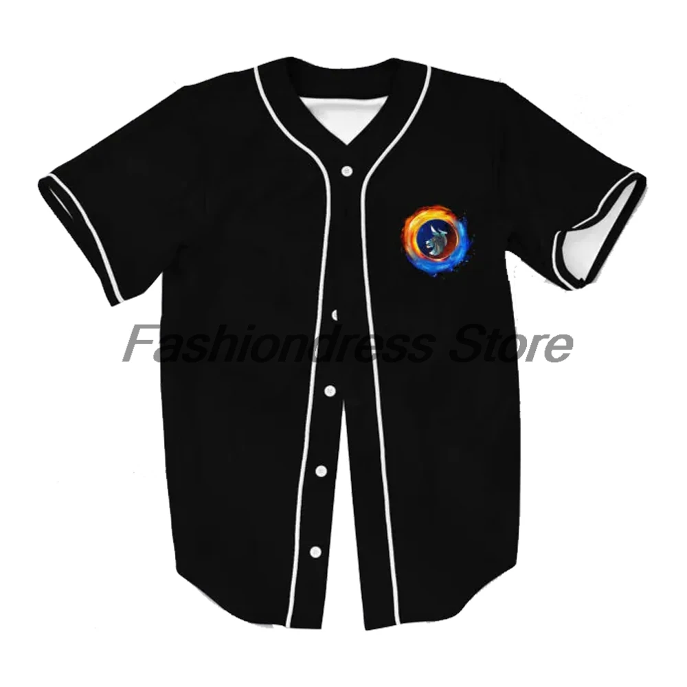 Illenium Seven Lions Rave Baseball Jersey For Edm Festival Short Sleeve Button-up Shirts Women Men Streetwear Tops