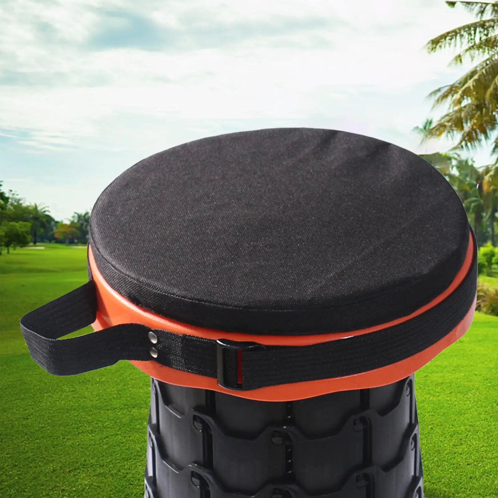 Thick Folding Stool Cushion Portable Seat Pad with Elastic Straps Waterproof & Easy Clean for Camping Fishing Outdoor
