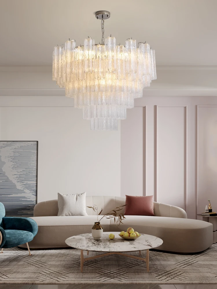 الوردي أنبوب زجاجي شفاف التصميم الفرنسي Led أضواء الثريا مصباح معلق بريق تعليق الإنارة مصباح لديكور غرفة الطعام #5