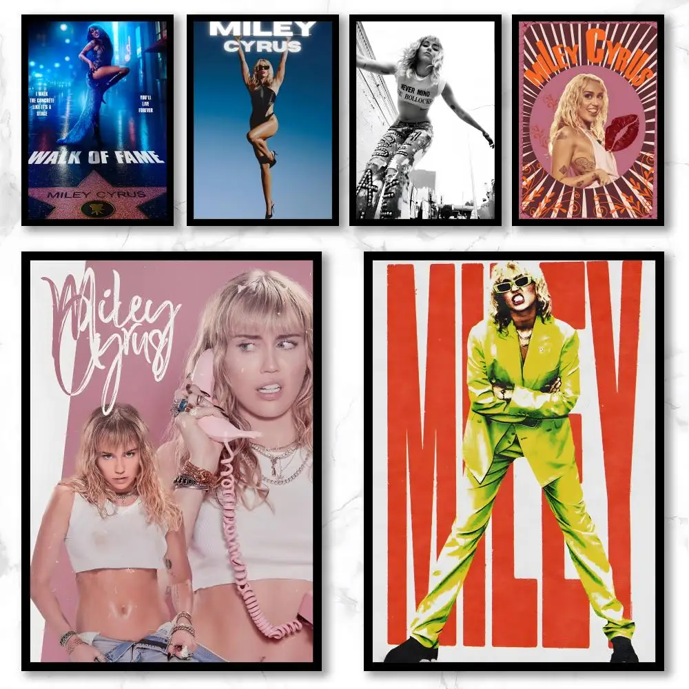Music M-Miley Cyrus Poster Premium Art Wall Decor, Simple Ornament for Living and Leisure Areas