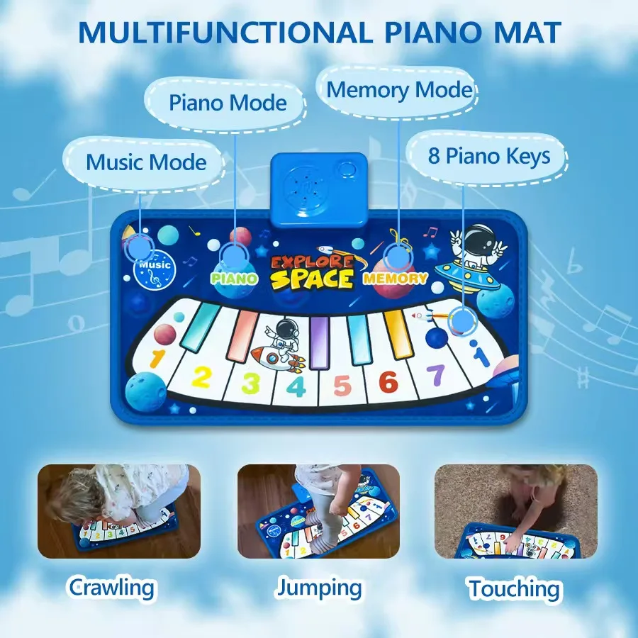 Children's Piano Mat 47*31cm Floor Keyboard Dance Pad Toy Instrument Carpet for Boys And Girls Kids' Music And Movement Gift