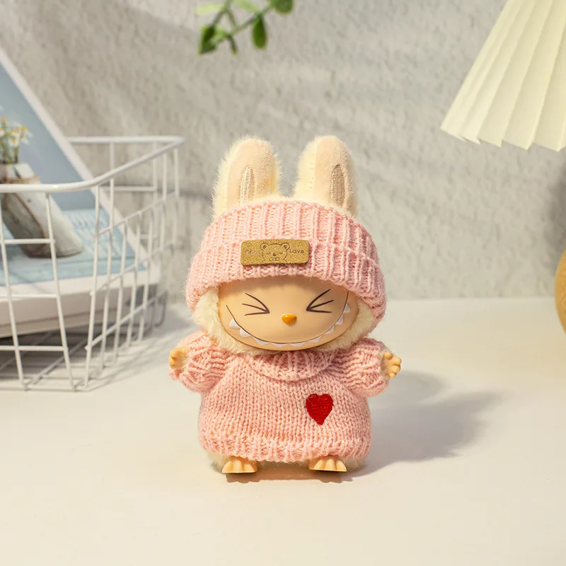 

17cm Labubu Love Hoodie Fashion Doll Clothes Outfit Cute Pullover Sweatshirts & Accessories for Boys Girls