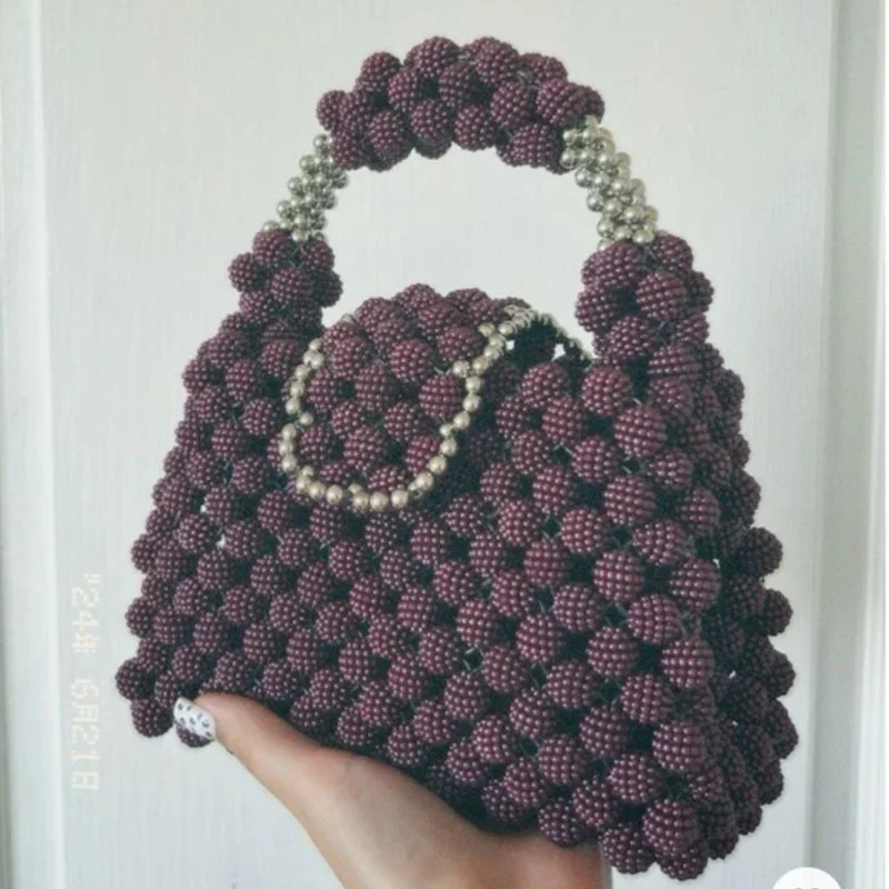 Custom Color Yangmei Ball Design Ladies Handbag New Handmade Ins Bead Women's Bag Dinner Party Exquisite Small Bags for Women