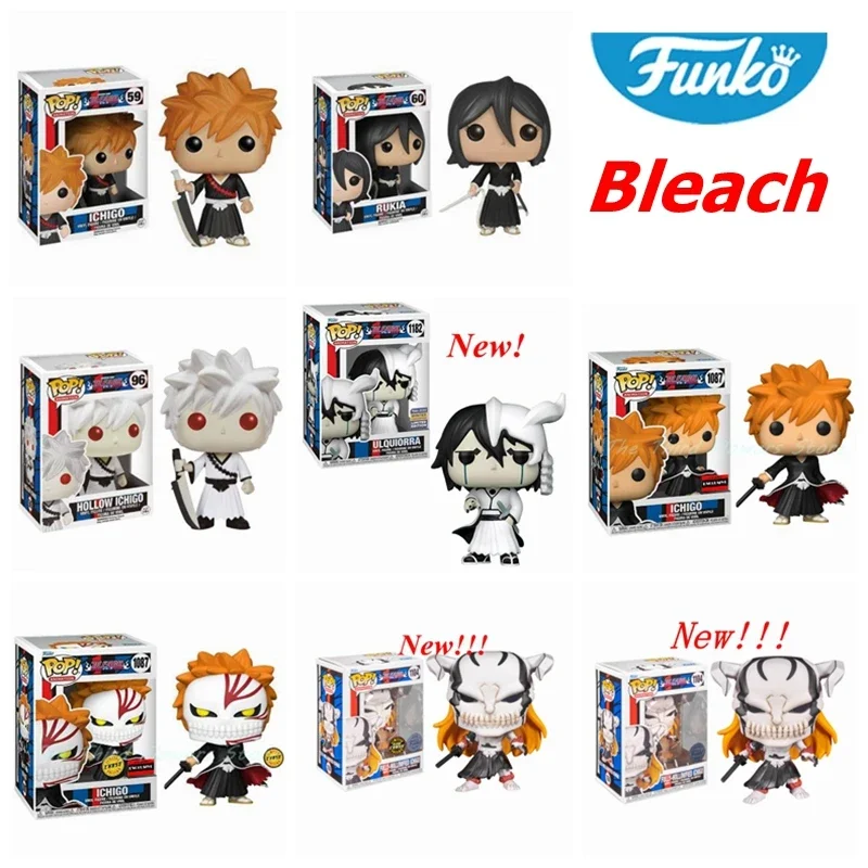 FUNKO pop-figuras de vinilo de la serie Bleach para niños, muñecos de modelos de juguete, #59, Ichigo, #60, Rukia, #96, Hollow Ichigo, #1087, #1104, #1182