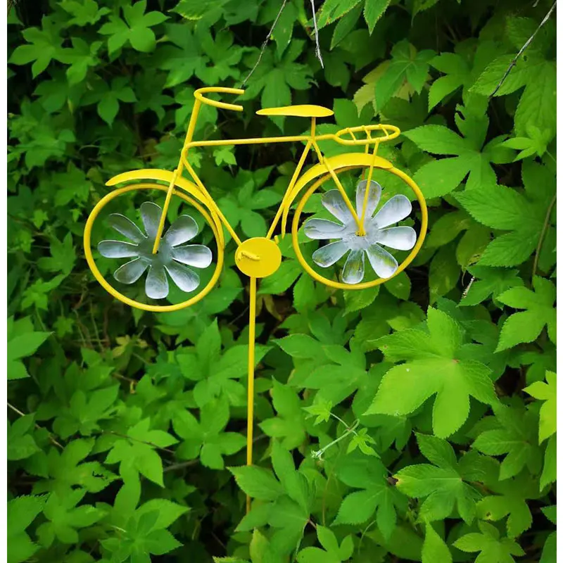 

American Wrought Iron Bicycle Windmill Flower Arrangement Outdoor Balcony Adornments Crafts Garden Courtyard Furnishing Decor