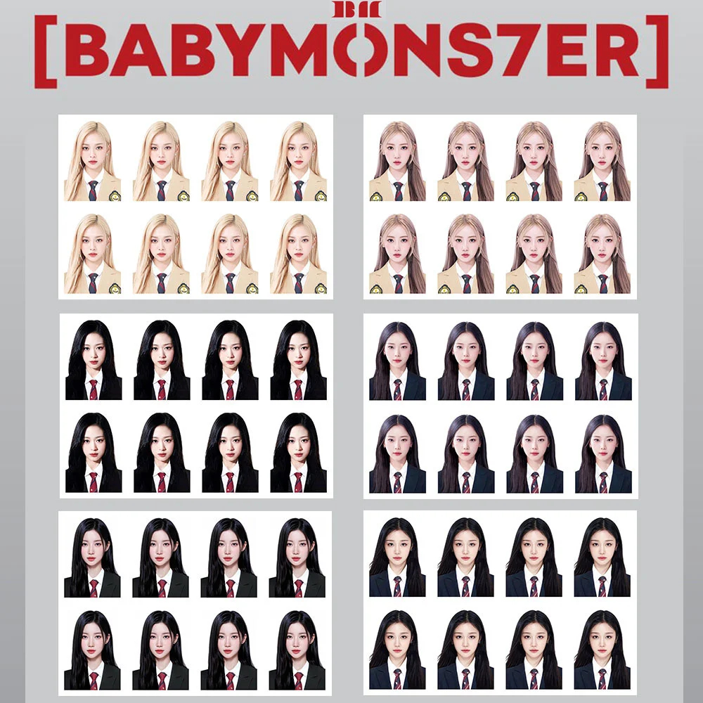 KPOP Babymoster One Inch ID photo BABYMONS7ER Album Passport Photo RAMI CHIQUITA AHYEON RORA ASA RUKA Photocard Fans Collection