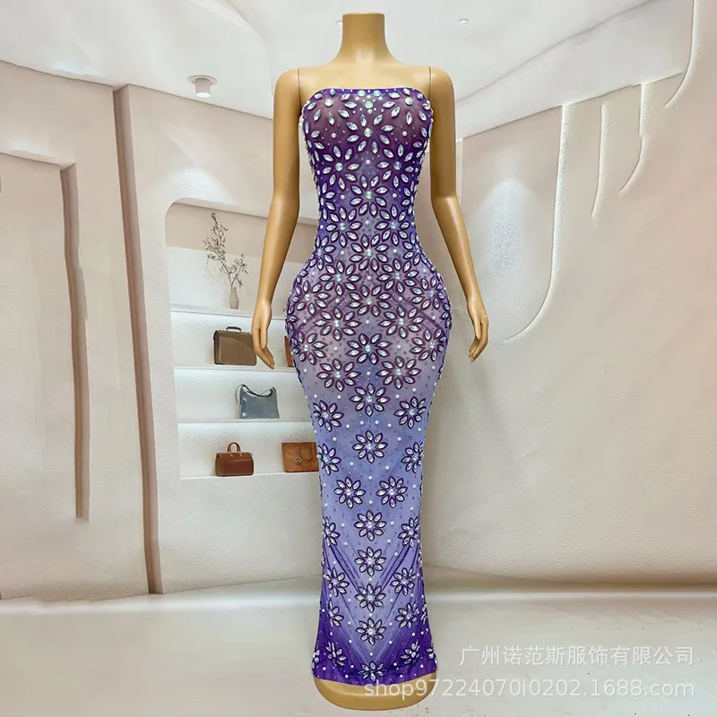 

Autumn Gradual Change Purple Chest Long Dress Birthday Party Light Luxury Dress Engagement Banquet Bride Toast Dress Ever Pretty