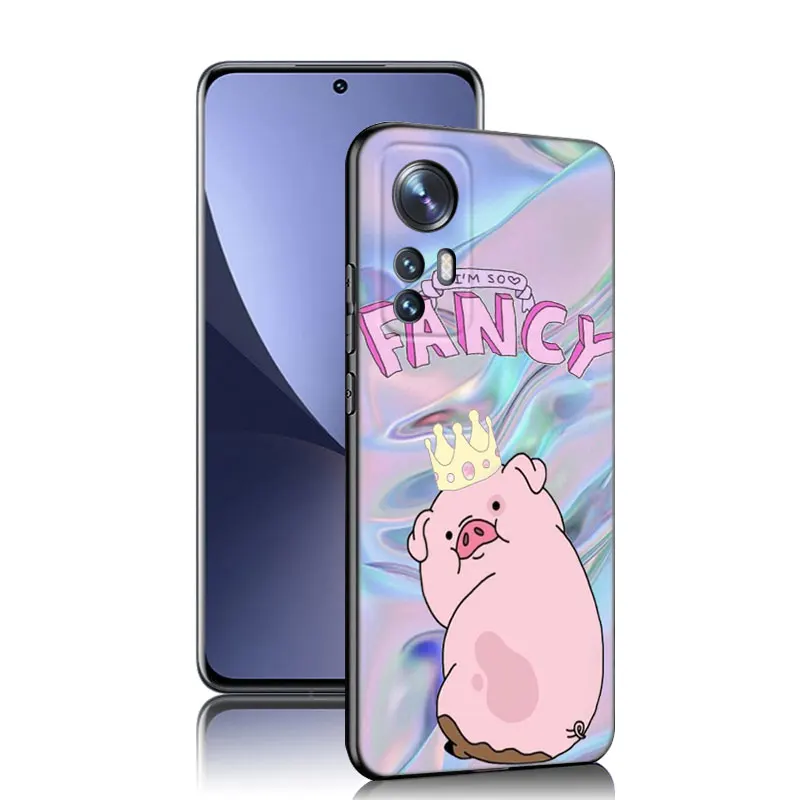 Cute Mini Pet Pig Black Silicone Phone Case For Xiaomi Mi 9 SE 8 10 10T 11 12 13 Lite 9T 11T 12S 12T 13T 14 Pro 5G NE 11i 12X