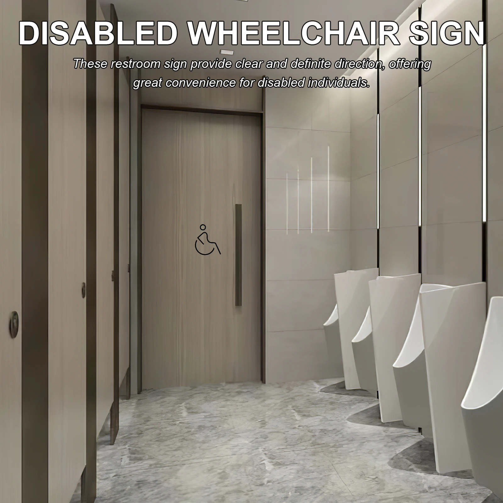 

Wheelchair Accessible Sign Sticker Disabled Toilet Door Symbol Restroom Elevator Use Lightweight Portable Decal Public