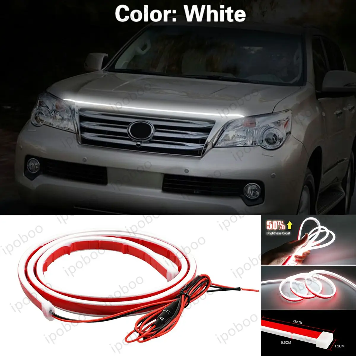 

86" LED Hood Light Strip For LEXUS GX 2004-2022 Flexible Dynamic Scan Start Up Hoodbeam Kit Engine Cover Decoration Light