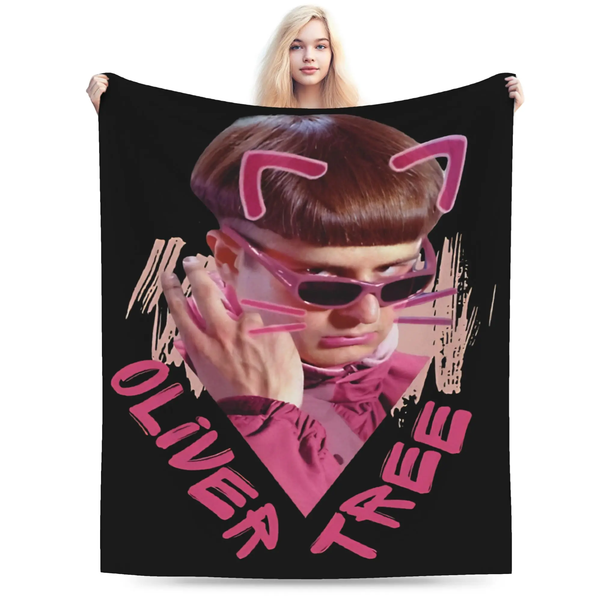 Oliver Tree Rapper Rip Blanket  Flannel Funny Warm Throw Blanket for Bedding Lounge Autumn/Winter