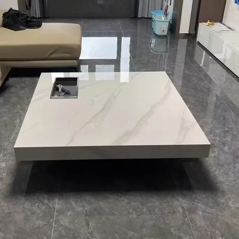 Italian Modern Coffee Corner Wheel Bauhaus Furniture Home Living Room Marble Square Luxury Table White Decorations Vintage Side