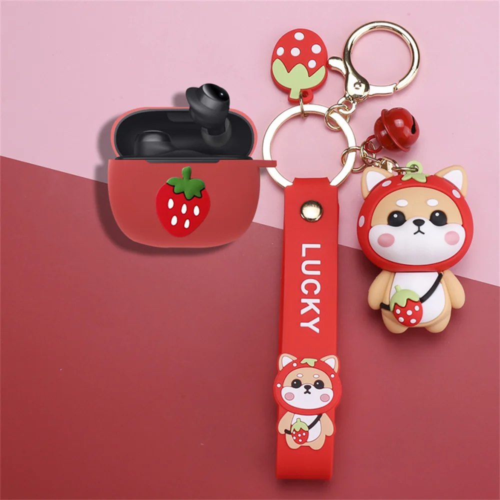 Cute Cartoon Anime Earphone Cover for Xiaomi Redmi Buds 3 Lite Earphone Wireless Headphone Case Box with Lovely Doll Keychain