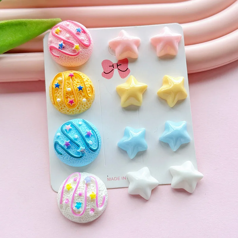 

5pcs Cartoon cheese DIY resin jewelry accessories mobile phone case cream glue protective case hairpin flatback handmade materia