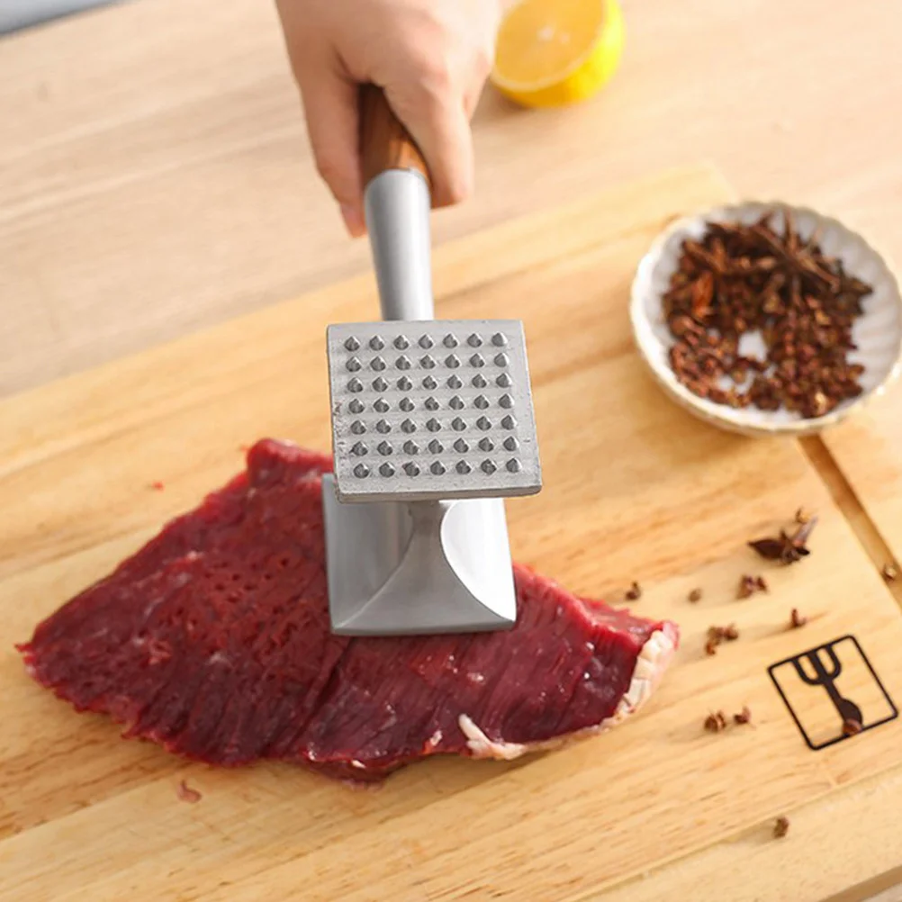 

Dual-Sided Nails Meat Mallet Zinc Alloy Meat Tenderizer Tool Large Surface Kitchen Hammer for Tenderizing Preparing Crushing